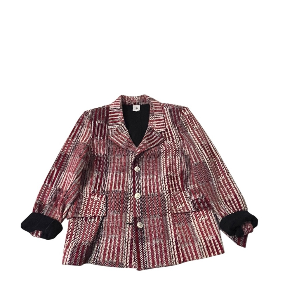 Cabi Patchwork Blazer, style #6028, Size XL Parisian Chic Statement Knit Blazer - Picture 2 of 6